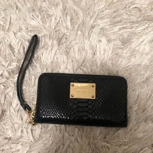 Michael Kors Python-Embossed zip wallet